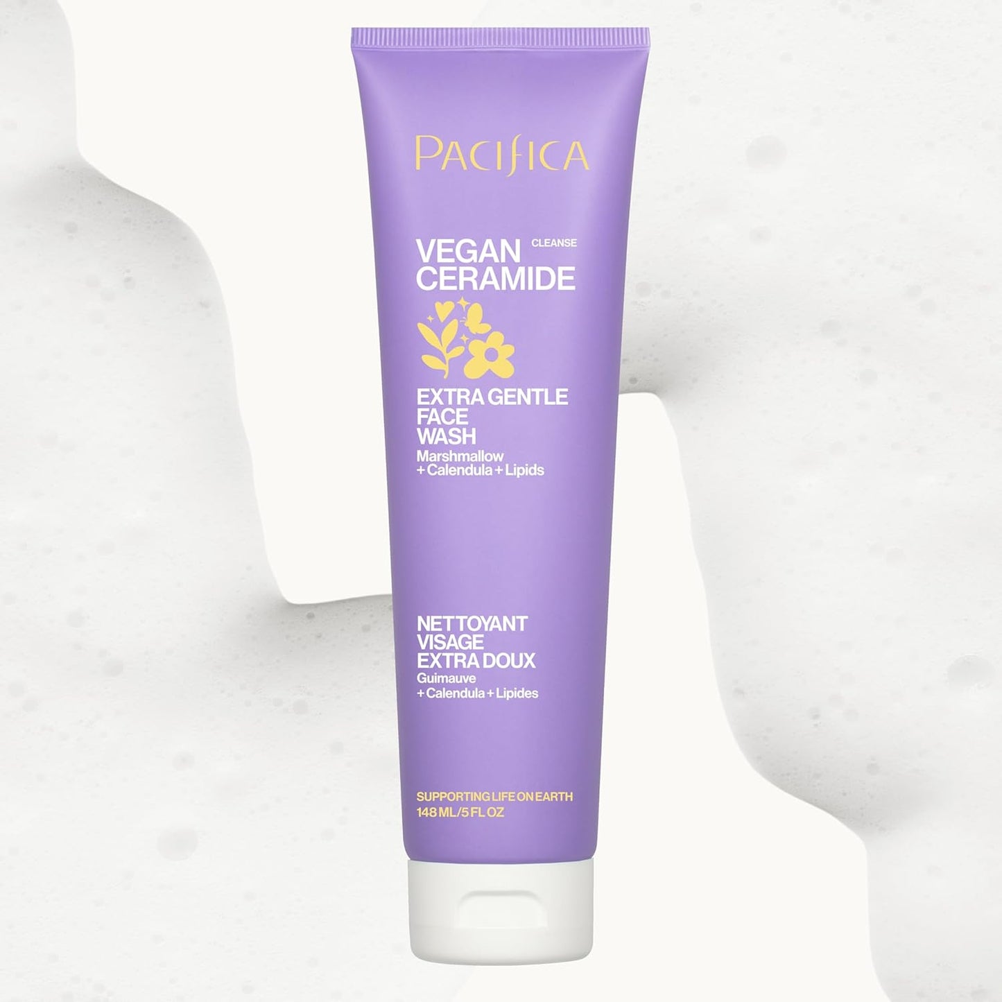 Face Wash Cleanser Vegan Ceramide Barrier Repair Extra Gentle for Daily Use Daily for Sensitive Skin, Fragrance Free, Calendula, Vegan & Cruelty-Free Dermatologist Tested