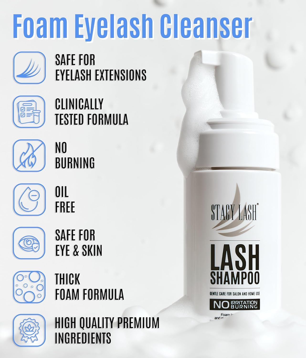 Lash Shampoo 100Ml+ Eyelash Growth Serum by /Eye Makeup Remover + Lash Serum for Eyelash Growth and Thickness/Lash Cleaning Kit of Lash & Eyebrows Cleanser + Brush & Brow & Eyelash Serum