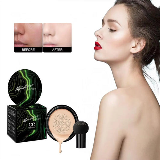 Glowveil Mushroom Air Cushion CC Cream – Lightweight, Long-Lasting Moisture & Natural Brightening Coverage