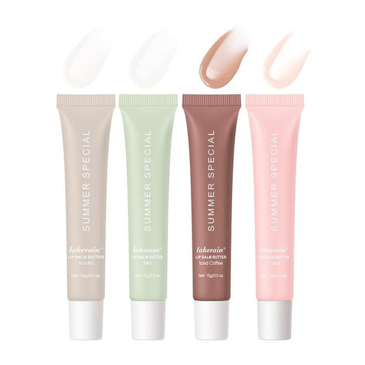 Moisturizing Lip Butter Balm, 4 Counts/Set Hydrating Lip Balm, Plumping Lip Oil Lip Stick, Glossy Lip Glaze Stick, Plumping Lip Cosmetic, Lip Stain