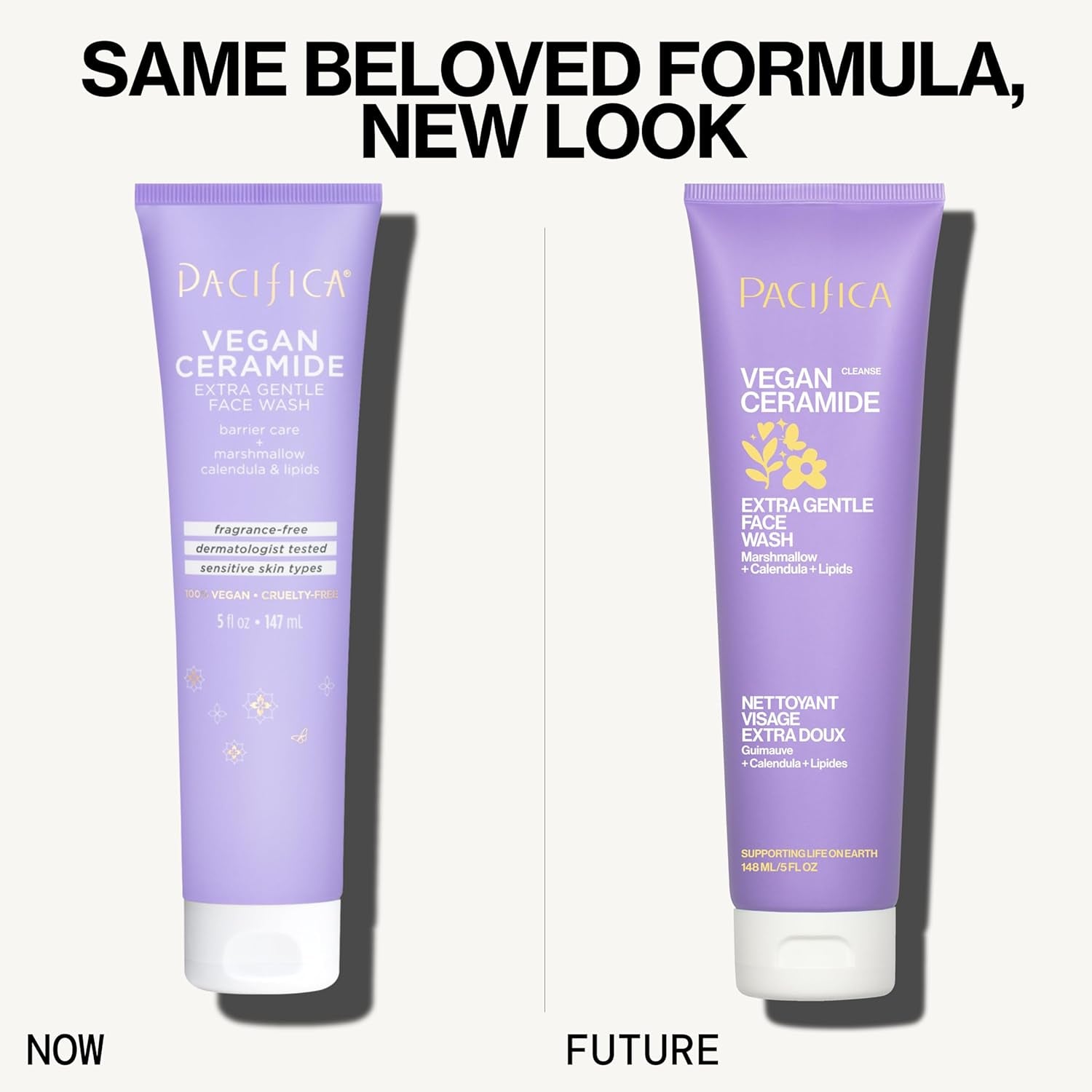 Face Wash Cleanser Vegan Ceramide Barrier Repair Extra Gentle for Daily Use Daily for Sensitive Skin, Fragrance Free, Calendula, Vegan & Cruelty-Free Dermatologist Tested